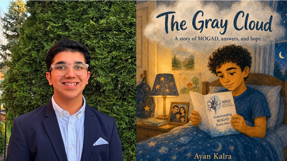 Ayan Kalra and his book, The Gray Cloud